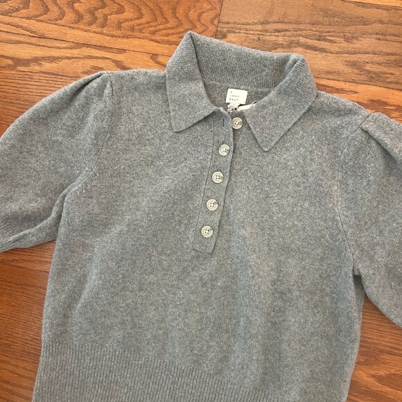 NWT A New Day Short Puff Sleeve Collared Sweater Size Large Cashmere Feel NEW - Picture 4 of 13